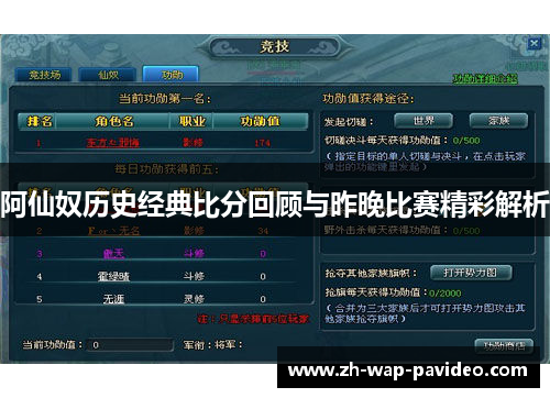 阿仙奴历史经典比分回顾与昨晚比赛精彩解析